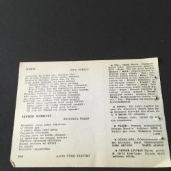 25 EKİM 1960 -TAKVİM YAPRAĞI-DOĞUM GÜNÜ HEDİYESİ-AJANS TÜRK-ŞİİRLİ VE SAATLİ TAKVİMİ,ORHAN VELİ KANIK,NECATİ AL,CAHİT ÇELİKEL,AHMET KUTSİ TECER,ZİYA GÖKALP,ERTUĞRUL ÜÇLER,FAL,FIKRA,GEORGES BİZETİN DOĞUMU,1838,ZİYA GÖKALPİN ÖLÜMÜ 1924,GÜZEL SÖZ,YEMEK LİSTESİ