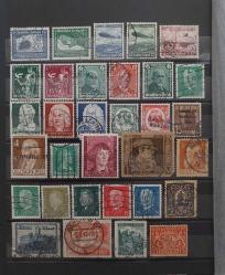 Almanya Hitler ve 3. Reich Dönemi Farklı Temalarda 32 Adet Pul Lotu. Çeşitli Tarihlerde: 1 Adet Damgasız ve 31 Adet Damgalı