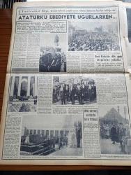 Yeni İstanbul Gazetesi - 11 Kasım 1953 - Büyük Atatürk Vatan Toprağında - Atatürk Ebedi Yurdunda - Ankara Dün Tarihi Bir Gün Yaşadı - Anıtkabir'de Muhteşem Tören Dün Renkli Filme Alındı - Kore Kahramanları Dün Atatürk'ü Andı - Cumhurbaşkanı Celal Bayar'ın Anıtkabir'de Dünkü Nutku - Anıtkabiri Dün 70 Bin Vatandaş Ziyaret Etti -  Yabancı Gözüyle Atatürk'ün Ölümünün 15. Yıldönümü Yazan Profesör Michael Grant - Kral İbnisuud İçin Arap Memleketlerinde Matem - Beşiktaş Ve Emniyet Takımları Karşı Karşıya - Eski Şehremini Emin Erkul - Ankara Radyosunu Dinlerken - Ayten Çankaya Puro Tuvalet Sabunlarını Tavsiye Ediyor - Orion Radyoları - Anıtkabir'deki Törenden Resimler - Electro Düdüklü Tencereleri - Büyük Kurtarıcı Atatürk'ün Defin Tutanağı - Air France - Yapı Kooperatifleri Miktarı Çoğalıyor