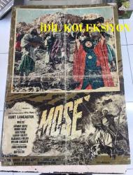 Hazreti Musa, (Moses the Lawgiver) 1974,  ORİJİNAL FİLM BEZ AFİŞİ / POSTERİ - BÜYÜK BOY - ORİJİNAL - 94 X 66 cm EBADINDA - Original Turkish Big Size Movie Poster - Burt Lancaster, Irene Papas, Aharon Ipalé, Yosef Shiloach, Marina Berti, Shmuel Rodensky, Mariangela Melato, Laurent Terzieff, Bill Lancaster, Jacques Herlin, Galia Kohn, Mario Ferrari, Simonetta Stefanelli