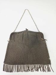 Antika 1800'ler Osmanlı Dönem El Örme Alpaka Bayan El Çantası