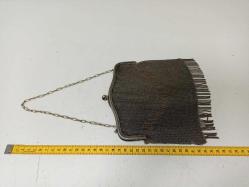 Antika 1800'ler Osmanlı Dönem El Örme Alpaka Bayan El Çantası