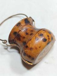 K61-----AHŞAP VE BAKIR DEKORLUK ESKİ KÜÇÜK BOY SU KOVASI