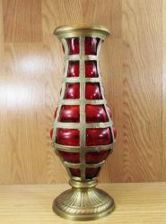 ViNTaGe DİLİMLİ CaMLı PiRiNÇ HİNT VAZO......36cm