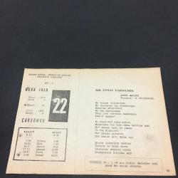 1 OCAK 1958-TAKVİM YAPRAĞI-DOĞUM GÜNÜ HEDİYESİ-AJANS TÜRK-ŞİİRLİ VE SAATLİ TÜRKİYE TAKVİMİ,JOHN KEATS,RABİA HATUN,FAL,FIKRA,RİDANİYE SAVAŞI,1517,GÜZEL SÖZ,YEMEK LİSTESİ