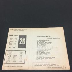 26 OCAK 1958-TAKVİM YAPRAĞI-DOĞUM GÜNÜ HEDİYESİ-AJANS TÜRK-ŞİİRLİ VE SAATLİ TÜRKİYE TAKVİMİ,İBRAHİM MİNNETOĞLU,STEPHANE MALERME,FAL,FIKRA,TÜRK VENEDİK SULH MUAHEDESİ,1479,ŞAİR SURURİNİN ÖLÜMÜ 1561,GÜZEL SÖZ,YEMEK LİSTESİ