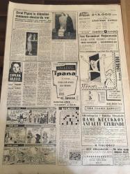 YENİ SABAH GAZETESİ  23 EKİM 1959 YIL :22 SAYI :7413---Hükümet Kıbrıs 'a  silah  kaçırmayı  takbih etti --Şehrimizde yeni bir  D.P Gazetesi Çıkarılıyor --İnönü  Sıkıntıları  Beyhude  Çektik Dedi --B.Almanya Güdümlü  Mermi İmal Edecek ---Polis ,bir  cinayete  bu sefer  iki katil  buldu --Safa Kılıçlıoğlu  Florya  da ki  olay hakkında polise  izahat verdi ---Şampiyon Yugoslavya 'yı  dün gece 74-71 yendik --Galatasaray  da Metin  K.Gümrük 'te  de  Kadri var ---Maraton 'da ancak  5 ve 7. olduk --Uluğ  Hakemlere itiraz  etmeyin  ve rakibi  küçümsemeyin  dedi ---Milyonerin  kızı  bir randevu evinde basıldı --Eiisenhower  'in  zirve toplantısı teklifini  Rusya 'ya kabul  etti ---Devlet  Sektörü İşçileri ,İkinci İkramiyelerini  Alıyor ---