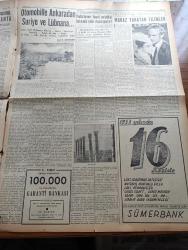 Yeni İstanbul Gazetesi - 26 Kasım 1952 - Mustafa Nermi - Malatya Suikastında Yeni Bir Safha - Savcılığa Teslim Olan Şerif Dursun Ahmet Emin Yalman'ı Hüseyin Üzmez Vurdu Dedi - Nakşibendi Tarikatı - Amerikan Başkanı Eisenhower Kabinesini Tamamladı - Cumhurbaşkanı Celal Bayar Yunanistan'a Giderken Başbakan Adnan Menderes'e Veda Ediyor - Edirne'nin Kurtuluşu - Büyük Kardeşim Atatürk Anlatan Makbule Atadan Yazı Dizisi - Denizlerin Efesi Gazi Umur Paşa Yazan Tevfik İnci Yazı Dizisi - Kunuri Savaşı'nın Yıldönümü Yarın Kutlanacak - Süleyman Çelebi Türbesi Açılıyor - 1001 Gece Masalları Sihirli Kandil Çeviren Reşad Nuri Darago Yazı Dizisi - Et Ve Balık Kurumu Hakkında - Maraz Yaratan Filmler - Vivian Leigh Rüzgar Gibi Geçti Filminde Leslie Howard'la Beraber - Sümerbank - Krem Pertev - Berec Pil ve Batarya - Jawa Motosikletleri - Luxor Radyo - Ronson Dünyanın En Mükemmel Çakmağı - Parker Quink Mürekkebi
