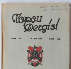 TOPÇU DERGİSİ Topçu Dairesince Üç Ayda Bir Çıkarılır, 1 Kasım 1950, Sayı 148