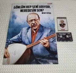 17311-NEŞET ERTAŞ POSTERİ VE ÖLMEYEN TÜRKÜLER-3 KASEDİ
