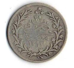II.Abdülhamit 5 Kuruş Gümüş Mısır Darbı 1293/29  (om0001)