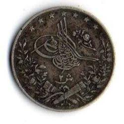 II.Abdülhamit 2 Kuruş Gümüş Mısır Darbı 1293/10 (om0007)
