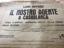 İTALYANCA FİLM AFİŞ/POSTER KORUMA KABI. IL NOSTRO AGENTE A CASABLANCA - 1966 - (Il nostro agente a Casablanca - Our Man in Casablanca) - 68 x 49 cm EBATLARINDA, ORİJİNAL, DÖNEMİNE AİT - Tulio Demicheli, Tulio Demicheli, Juan Gallardo Muñoz, Fulvio Gicca Palli, Lang Jeffries, Olga Omar, Thea Fleming, Barbara Nelli, Pier Paolo Capponi, Rubén Rojo, Paco Morán, José María Caffarel, Sara Guasch, María Badmajew,