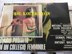İnsan Kasabı, ORİJİNAL İTALYANCA SİNEMA BEZ AFİŞİ -  DIARIO PROIBITO IN UN COLLEGIO FEMMINILE - Horror Hospital, 1973, FİLM BEZ AFİŞİ / POSTERİ - BÜYÜK BOY - ORİJİNAL - 67 X 47 cm EBADINDA - Original Turkish Big Size Movie Poster - Antony Balch, Michael Gough, Robin Askwith, Vanessa Shaw, Ellen Pollock, Dennis Price, Skip Martin, Kurt Christian, Barbara Wendy, Kenneth Benda, Martin Grace