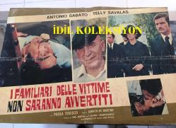Cinayet Şebekesi, ORİJİNAL İTALYANCA SİNEMA BEZ AFİŞİ - IFAMILIARI DELLE VITTIME NON SARANNO AVVERTITI, 1972, FİLM BEZ AFİŞİ / POSTERİ - BÜYÜK BOY - ORİJİNAL - 67 X 46 cm EBADINDA - Original Turkish Big Size Movie Poster - Telly Savalas, Antonio Sabato, Paola Tedesco, Giuliano Persico, Guido Lollobrigida, Nino Dal Fabbro, Sergio Rossi, Sergio Tramonti