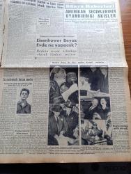 Yeni İstanbul Gazetesi - 7 Kasım 1952 -  Mustafa Nermi -Avrupa Birleşik Amerika'nın Yardımını İstemiyor - Rusya'nın Amerika'ya Borçları - Atlantik Orduları Başkomutanı Ridgway Bugün Paris'e Gidiyor - Amerika'nın Yeni Başkanı Eisenhover'in Faaliyeti - Mısır Başbakanı Necip'in Mühim Demeci - Cumhurbaşkanı Celal Bayar Başbakan Adnan Menderes'le Kabine Değişikliğini Görüştü - Büyük Kardeşim Atatürk Anlatan Makbule Atadan Yazı Dizisi - Denizlerin Efesi Gazi Umur Paşa - İşçi Sigortalarının Eyüp Dispanseri - Bedii Faik - Okyanustaki Med Ve Cezir - Kore'de Hava Çarpışmaları - 1001 Gece Masalları Ali Baba ile Kırk Haramiler Çeviren Reşad Nuri Darago Yazı Dizisi - Pamukçuluk Konferansı Sona Erdi - Aydın'da Kurulacak İplik Fabrikası - Radyolar - William Shakespeare - Güzel Bir Eski Zaman Aşkı Yazan William Saroyan Yazı Dizisi - Çöplerden Nasıl Faydanılacak - Yabancı Radyolar- Boliden İsveç Akümülatörleri - Berec Pil Ve Batarya - Gripin - Demag Cereskalleri - Prestige Düdüklü Tencereleri