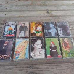 1990'lar Kaset 10'lu lot;Nilufer,Demet Sagiroglu,Candan Ercetin,Yildiz Tilbe,Levent Yuksel,kutsi,Dogus,Rober Hatemo,Kubat