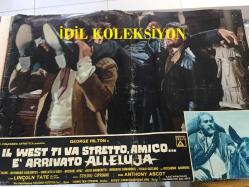 Batı Sana Dar Gelecek Arkadaş, ORİJİNAL İTALYANCA WESTERN SİNEMA BEZ AFİŞİ - Il west ti va stretto amico... è' arrivato alleluja, 1972, FİLM BEZ AFİŞİ / POSTERİ - BÜYÜK BOY - ORİJİNAL - 66 X 45 cm EBADINDA - Original Turkish Big Size Movie Poster -  Giuliano Carnimeo, Tito CarpiIngo Hermes, Giovanni Simonelli, George Hilton, Agata Flori, Raymond Bussières, Umberto D'Orsi, Michael Hinz, Aldo Barberito, Roberto Camardiel, Paolo Gozlino, Riccardo Garrone, Lincoln Tate, Renato Baldini, Nello Pazzafini, Peter Berling, Martial Bresson, Adriana Facchetti, Mara Krupp, Lars Bloch, Fortunato Arena, Luigi Antonio Guerra, Gianni Pulone, Paolo Magalotti