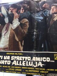 Batı Sana Dar Gelecek Arkadaş, ORİJİNAL İTALYANCA WESTERN SİNEMA BEZ AFİŞİ - Il west ti va stretto amico... è' arrivato alleluja, 1972, FİLM BEZ AFİŞİ / POSTERİ - BÜYÜK BOY - ORİJİNAL - 66 X 45 cm EBADINDA - Original Turkish Big Size Movie Poster -  Giuliano Carnimeo, Tito CarpiIngo Hermes, Giovanni Simonelli, George Hilton, Agata Flori, Raymond Bussières, Umberto D'Orsi, Michael Hinz, Aldo Barberito, Roberto Camardiel, Paolo Gozlino, Riccardo Garrone, Lincoln Tate, Renato Baldini, Nello Pazzafini, Peter Berling, Martial Bresson, Adriana Facchetti, Mara Krupp, Lars Bloch, Fortunato Arena, Luigi Antonio Guerra, Gianni Pulone, Paolo Magalotti