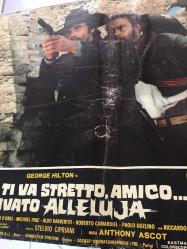 Batı Sana Dar Gelecek Arkadaş, ORİJİNAL İTALYANCA WESTERN SİNEMA BEZ AFİŞİ - Il west ti va stretto amico... è' arrivato alleluja, 1972, FİLM BEZ AFİŞİ / POSTERİ - BÜYÜK BOY - ORİJİNAL - 66 X 45 cm EBADINDA - Original Turkish Big Size Movie Poster -  Giuliano Carnimeo, Tito CarpiIngo Hermes, Giovanni Simonelli, George Hilton, Agata Flori, Raymond Bussières, Umberto D'Orsi, Michael Hinz, Aldo Barberito, Roberto Camardiel, Paolo Gozlino, Riccardo Garrone, Lincoln Tate, Renato Baldini, Nello Pazzafini, Peter Berling, Martial Bresson, Adriana Facchetti, Mara Krupp, Lars Bloch, Fortunato Arena, Luigi Antonio Guerra, Gianni Pulone, Paolo Magalotti