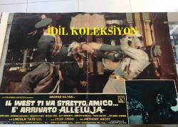Batı Sana Dar Gelecek Arkadaş, ORİJİNAL İTALYANCA WESTERN SİNEMA BEZ AFİŞİ - Il west ti va stretto amico... è' arrivato alleluja, 1972, FİLM BEZ AFİŞİ / POSTERİ - BÜYÜK BOY - ORİJİNAL - 66 X 45 cm EBADINDA - Original Turkish Big Size Movie Poster -  Giuliano Carnimeo, Tito CarpiIngo Hermes, Giovanni Simonelli, George Hilton, Agata Flori, Raymond Bussières, Umberto D'Orsi, Michael Hinz, Aldo Barberito, Roberto Camardiel, Paolo Gozlino, Riccardo Garrone, Lincoln Tate, Renato Baldini, Nello Pazzafini, Peter Berling, Martial Bresson, Adriana Facchetti, Mara Krupp, Lars Bloch, Fortunato Arena, Luigi Antonio Guerra, Gianni Pulone, Paolo Magalotti