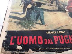 Altın Yumruk İstanbul'da, ORİJİNAL İTALYANCA WESTERN SİNEMA BEZ AFİŞİ - L'UOMO DAL PUGNO D'ORO - El hombre del puño de oro, 1967, FİLM BEZ AFİŞİ / POSTERİ - BÜYÜK BOY - ORİJİNAL - 66 X 44 cm EBADINDA - Original Turkish Big Size Movie Poster - Jaime Jesús Balcázar, Germán Cobos, Erika Blanc, Franco Ressel, Tomás Torres, Antonella Murgia, Giuliano Raffaelli, Pietro Ceccarelli, Luis de Tejada, Mónica Randall