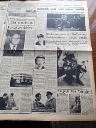 Yeni İstanbul Gazetesi - 16 Nisan 1953 - Fuat Köprülü Dulles İle Paris'te Görüşecek - Ferid Melen - Emlak Bankası Kredileri Yüzünden Çıkan Tartışma - Cumhurbaşkanı Celal Bayar Dün Güney İllerine Hareket Etti - Arjantin Cumhurbaşkanı Peron'a Suikast Teşebbüsü - Fahrettin Kerim Gökay Filadelfiya'da Klakson Yasağı Tavsiye Etmiyor - Beşiktaş Takımı Viyana'ya Gidiyor -  Küçük İnsanlar Yazan Faik Baysal Yazı Dizisi - Pendik'teki Bakteriyoloji Enstitüsünün Mazhariyeti - Doktor Muzaffer Bekman - Lanetli Mahalle Yazan Mehmet Davaz Yazı Dizisi - Hasan Polatkan'ın Açtırdığı Krediler Mevzuu Dünkü Mecliste Görüşüldü - Orhan Veli Kanık'ı Anma Töreni - Pakistan'ın Milli Şair Ve Filozofu Muhammed İkbal İçin Tören - Hikaye Piyanist Yanıldı Yazan Turgut Fuat Yazı Dizisi - Fethi Turfan - Büyük Röportaj Serisi İslam Memleketleri Yazan Fikret Adil Yazı Dizisi - Bir Kadın Gazeteci Hollywood Dedikodularını Açığa Vurdu - Stanley Baker - Virginia Mckenna - Radyolin Diş Macunu - Gripin