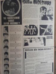 Pazar Ekstra Haftalık Aktüalite Sinema Tiyatro Müzik ve Magazin Dergisi - 13 Nisan 1969 - Çin Falı - Bulmaca - Ne Var Ne Yok - Dilek Herkeli - Ruj Lekeleri - Claudia Cardinale - Dünyanın En Küçük Fotoğraf Makinesi - Federico Fellini - Cehennem Melekleri - İşleri Güçleri Bilye Oynamak - Satyricon - İdeal Kadın Yaratıldı - Kırık Kalp - Kanun Namına - Türkan Şoray Boğulma Tehlikesi Geçildi - Ayhan Işık Yabancı Dil Öğreniyor - Mine Mutlu Evlenmiyeceğim Diyor - Sevda Ferdağ'ın Başı Dertte - Tunç Oral'da Film Şirketi Kuruyor - Bunları Biliyor Musunuz? - 1969'un Aksesuarı - Sevilen Bir İnsan Mısınız? - Adresi Biliyorsun - Şaka fotoğraf ve haberi - Tam Takım Dergi