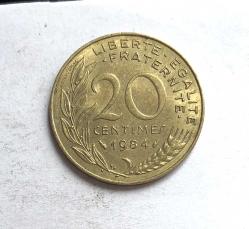 Fransa 20 Centimes 1984