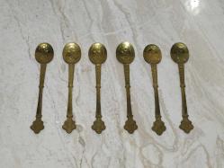 8666-ESKİLERDEN PİRİNÇ 6 ADET MEVLANA ÇAY KAŞIĞI