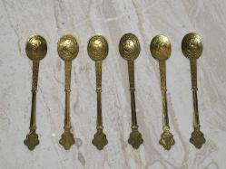 8666-ESKİLERDEN PİRİNÇ 6 ADET MEVLANA ÇAY KAŞIĞI