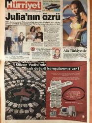 Hürriyet Gazetesi - 22 Nisan 1999 -  - AP - Lyon - Zara - CHP - ANAP - Onur - MHP - Devlet Bahçeli - Bülent Ecevit - DSP - DYP - Isla - Baha - Bahattin Şeker - Eder - Galatasaray - Borussia Dortmund - Almanya - Dida - LP - Alpay - Eren - Beşiktaş - Fenerbahçe - Gol Krallığı - Aykut Kocaman - Ertuğrul Sağlam - Yerli üretim - Fatih Terim - Teknik Direktör - Aziz Yıldırım - Aziz - Alper - Moldova - Yıldız Futbolcu - Teknik Heyet - Hakan Şükür - Hagi - Arif Erdem - Tanju Çolak - Model - Tansu Çiller - AIK - Adamlar - Seçim sonuçları - Seçim Sonuçları - Vural Savaş - Anayasa Mahkemesi - Agu - Siyasi Partiler - Müller - Lens - Belediyeler - Ege - Yerel Seçimler - Aydın Doğan - Ertuğrul Özkök - Bero - Sinan - Murat Karayalçın - Redd - Erdoğan - Recep Tayyip Erdoğan - Abdullah Gül - Celal Adan - Nazlı Ilıcak - Ali Müfit Gürtuna - Yerel Seçim Sonuçları - Volkan - Şili - Basın Toplantısı - Fransa - Mesut Yılmaz