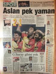 Milliyet Gazetesi - 15 Mart 1999  - Kupa Galipleri Kupası - AP - Galatasaray - Hasan Şaş - Adamlar - Eder - Taffarel - Fenerbahçe - Brezilya - Hagi - Ümit Karan - PAK - Emre - Gol Sevinci - Eren - Seren Serengil - Beşiktaş - Trabzonspor - Puan Durumu - Fatih Terim - Gökçe - Kırmızı Kart - Yasin - Bero - Ertugrul - Okay - Alpay - LP - Basın Toplantısı - Teknik Direktör - Teknik Heyet - Bilet Fiyatları - Harun - Ukrayna - Bulgaristan - Baha - Şampiyonlar Ligi - Belçika - Rusya - Taraftar Desteği - Tayfun - MSP - Orman - Bülent Ecevit - DSP - CHP - Edis - Şili - DYP - Necmettin Erbakan - Zara - Siyasi Partiler - ANAP - Terörle Mücadele - DTP - BBP - Anayasa Değişikliği - Demokratikleşme - Cemil Çiçek - Recai Kutan - Erdoğan - Şener - Recep Tayyip Erdoğan - Genel Seçimler - Yerel Seçimler - MHP - Ali Talip Özdemir - Adnan Polat - Isla - Barış Manço - Berna Yılmaz - Yusuf - Yusuf Hayaloğlu