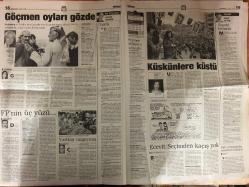 Milliyet Gazetesi - 15 Mart 1999  - Kupa Galipleri Kupası - AP - Galatasaray - Hasan Şaş - Adamlar - Eder - Taffarel - Fenerbahçe - Brezilya - Hagi - Ümit Karan - PAK - Emre - Gol Sevinci - Eren - Seren Serengil - Beşiktaş - Trabzonspor - Puan Durumu - Fatih Terim - Gökçe - Kırmızı Kart - Yasin - Bero - Ertugrul - Okay - Alpay - LP - Basın Toplantısı - Teknik Direktör - Teknik Heyet - Bilet Fiyatları - Harun - Ukrayna - Bulgaristan - Baha - Şampiyonlar Ligi - Belçika - Rusya - Taraftar Desteği - Tayfun - MSP - Orman - Bülent Ecevit - DSP - CHP - Edis - Şili - DYP - Necmettin Erbakan - Zara - Siyasi Partiler - ANAP - Terörle Mücadele - DTP - BBP - Anayasa Değişikliği - Demokratikleşme - Cemil Çiçek - Recai Kutan - Erdoğan - Şener - Recep Tayyip Erdoğan - Genel Seçimler - Yerel Seçimler - MHP - Ali Talip Özdemir - Adnan Polat - Isla - Barış Manço - Berna Yılmaz - Yusuf - Yusuf Hayaloğlu