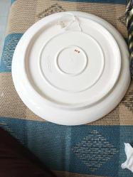 1950-70  arası el  boyama ayet ve tuğra hatlı imzalı Kütahya Duvar tabağı Çap 32 cm