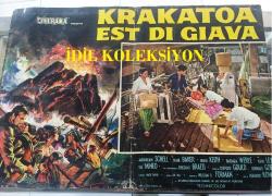 Krakatoa - Büyük macera, ORİJİNAL İTALYANCA SİNEMA BEZ AFİŞİ - KRAKATOA EST DI GIAVA, 1968, FİLM BEZ AFİŞİ / POSTERİ - BÜYÜK BOY - ORİJİNAL - 66 X 46 cm EBADINDA - Original Turkish Big Size Movie Poster- Bernard L. Kowalski, Maximilian Schell, Diane Baker, Brian Keith, Barbara Werle, Sal Mineo, Rossano Brazzi, John Leyton, J.D. Cannon, Jacqueline Chan, CINERAMA