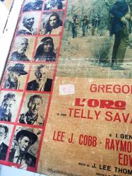 Makkenna'nın altınları, ORİJİNAL İTALYANCA SİNEMA BEZ AFİŞİ - L'ORO DEI MACKENNA, 1969, FİLM BEZ AFİŞİ / POSTERİ - BÜYÜK BOY - ORİJİNAL - 65 X 45 cm EBADINDA - Original Turkish Big Size Movie Poster - J. Lee Thompson, Gregory Peck, Omar Sharif (Ömer Şerif), Telly Savalas, Camilla Sparv, Keenan Wynn, Julie Newmar, Ted Cassidy, Lee J. Cobb, Raymond Massey, Burgess Meredith, Anthony Quayle, Edward G. Robinson