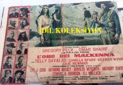 Makkenna'nın altınları, ORİJİNAL İTALYANCA SİNEMA BEZ AFİŞİ - L'ORO DEI MACKENNA, 1969, FİLM BEZ AFİŞİ / POSTERİ - BÜYÜK BOY - ORİJİNAL - 65 X 45 cm EBADINDA -  Original Turkish Big Size Movie Poster - J. Lee Thompson, Gregory Peck, Omar Sharif (Ömer Şerif), Telly Savalas, Camilla Sparv, Keenan Wynn, Julie Newmar, Ted Cassidy, Lee J. Cobb, Raymond Massey, Burgess Meredith, Anthony Quayle, Edward G. Robinson