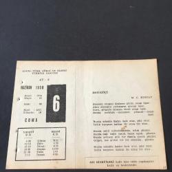 6 HAZİRAN 1958 -TAKVİM YAPRAĞI-DOĞUM GÜNÜ HEDİYESİ-AJANS-TÜRK ŞİİRLİ VE SAATLİ TÜRKİYE TAKVİMİ,M.C.KUNTAY,O.R.HOROZCU,FAL,FIKRA,FRANSIZ MUHARRİRİ,CORNEİLLE NİN DOĞUMU 1606,GÜZEL SÖZ,YEMEK LİSTESİ