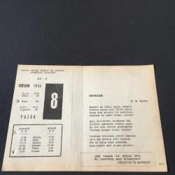 Efemera - 8 HAZİRAN 1958 -TAKVİM YAPRAĞI-DOĞUM GÜNÜ HEDİYESİ-AJANS-TÜRK ŞİİRLİ VE SAATLİ TÜRKİYE TAKVİMİ,K.K .KAMU,F.NİETZSCHE,FAL,FIKRA,HZ.PEYGAMBERİN VEFATI,632,ÇERKEZ HASAN VAKASI 1876,GÜZEL SÖZ,YEMEK LİSTESİ - kitantik - kitaLog