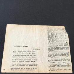 27 HAZİRAN 1958 -TAKVİM YAPRAĞI-DOĞUM GÜNÜ HEDİYESİ-AJANS-TÜRK ŞİİRLİ VE SAATLİ TÜRKİYE TAKVİMİ,A.K.TECER,Y.K.BEYATLI,FAL,FIKRA,TASVİRİ EFKARIN İNTİŞARI 1587,GÜZEL SÖZ,YEMEK LİSTESİ
