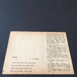 14 TEMMUZ 1958 -TAKVİM YAPRAĞI-DOĞUM GÜNÜ HEDİYESİ-AJANS-TÜRK ŞİİRLİ VE SAATLİ TÜRKİYE TAKVİMİ,M.Y.PEKER,Y.K.BEYATLI,FAL,FIKRA,FRANSIZ İHTİLALİ,1789,GÜZEL SÖZ,YEMEK LİSTESİ