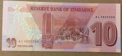 ZİMBABWE 10 DOLAR 2020  ÇİL. KAĞIT  PARA