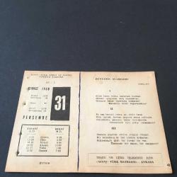 31 TEMMUZ 1958 -TAKVİM YAPRAĞI-DOĞUM GÜNÜ HEDİYESİ-AJANS-TÜRK ŞİİRLİ VE SAATLİ TÜRKİYE TAKVİMİ,SHELLEY,NECDET EVLİYAGİL,FAL,FIKRA,BESTEKAR FARNZ LİST İN ÖLÜMÜ,1886,DİDEROTUN ÖLÜMÜ 1784,GÜZEL SÖZ,YEMEK LİSTESİ