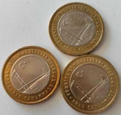 Çanakkale Köprüsünün açılışı hatıra parası lotu 3 adet