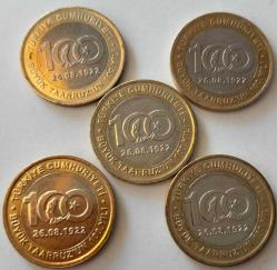 Büyük Taarruzun 100'üncü yılı Hatıra parası lotu 5 adet