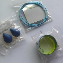 Mavi Kalın Halka,Ince Halka ve Damla Küpe Lotu,3 lü
