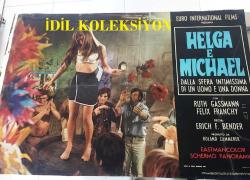 HELGA SEVİŞİYOR, ORİJİNAL İTALYANCA SİNEMA BEZ AFİŞİ - HELGA E MICHAEL - Helga und Michael, 1968, FİLM BEZ AFİŞİ / POSTERİ - BÜYÜK BOY - ORİJİNAL - 67 X 45 cm EBADINDA - Original Turkish Big Size Movie Poster - Erich F. Bender,  Ruth Gassmann, Felix Franchy, Elfi Rüter, Hildegard Linden, Christian Fredersdorf, Ursula Mellin, Jochen Piehl, Lisa Ravel, Christian Margulies, Sonja Lindorf, Klaus Hoeft, EASTMANCOLOR, SHERMO PANORAMICO, EURO INTERNATIONAL FILMS