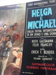 HELGA SEVİŞİYOR, ORİJİNAL İTALYANCA SİNEMA BEZ AFİŞİ - HELGA E MICHAEL - Helga und Michael, 1968, FİLM BEZ AFİŞİ / POSTERİ - BÜYÜK BOY - ORİJİNAL - 67 X 45 cm EBADINDA - Original Turkish Big Size Movie Poster - Erich F. Bender,  Ruth Gassmann, Felix Franchy, Elfi Rüter, Hildegard Linden, Christian Fredersdorf, Ursula Mellin, Jochen Piehl, Lisa Ravel, Christian Margulies, Sonja Lindorf, Klaus Hoeft, EASTMANCOLOR, SHERMO PANORAMICO, EURO INTERNATIONAL FILMS