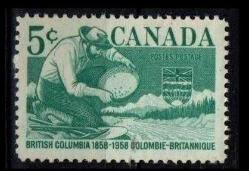 +++ KANADA BRİTANYA KOLOMBİYASI 100.YIL  , ALTIN ARAMA 1958  5c    - DAMGASIZ